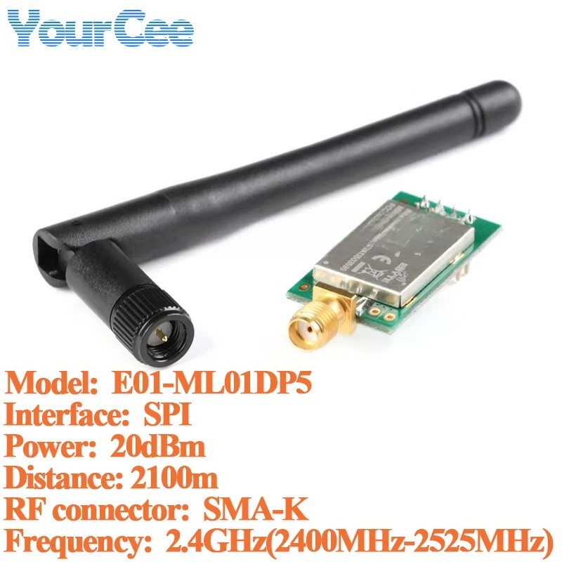 2 ชิ้น/1 ชิ้น E01-ML01DP5 Ebyte 20dBm 2100 เมตรระยะไกล nRF24L01P + PA + LNA 2.4G Wireless Transceive