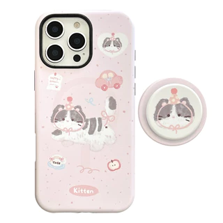 Ins น่ารัก Fat-faced Cat การ์ตูนแม่เหล็กโปร่งใสสําหรับ Iphone 17 16 15 14 11 12 13 PRO MAX ปลอกฝาครอบป้องกัน AT2556