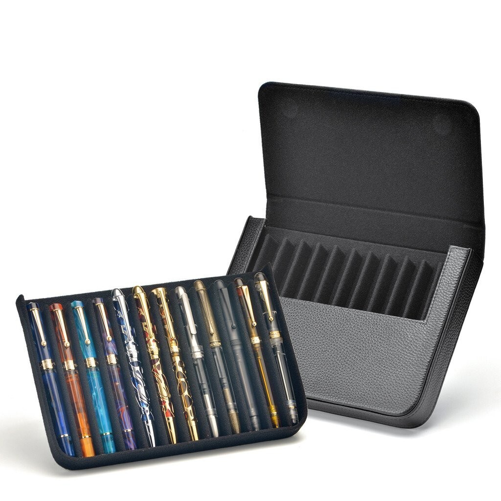 [1354People Collection]Yisihua Vintage Crazy Horse หนังชั้น Cowhide12Detachable Magnetic Drawer Pen 