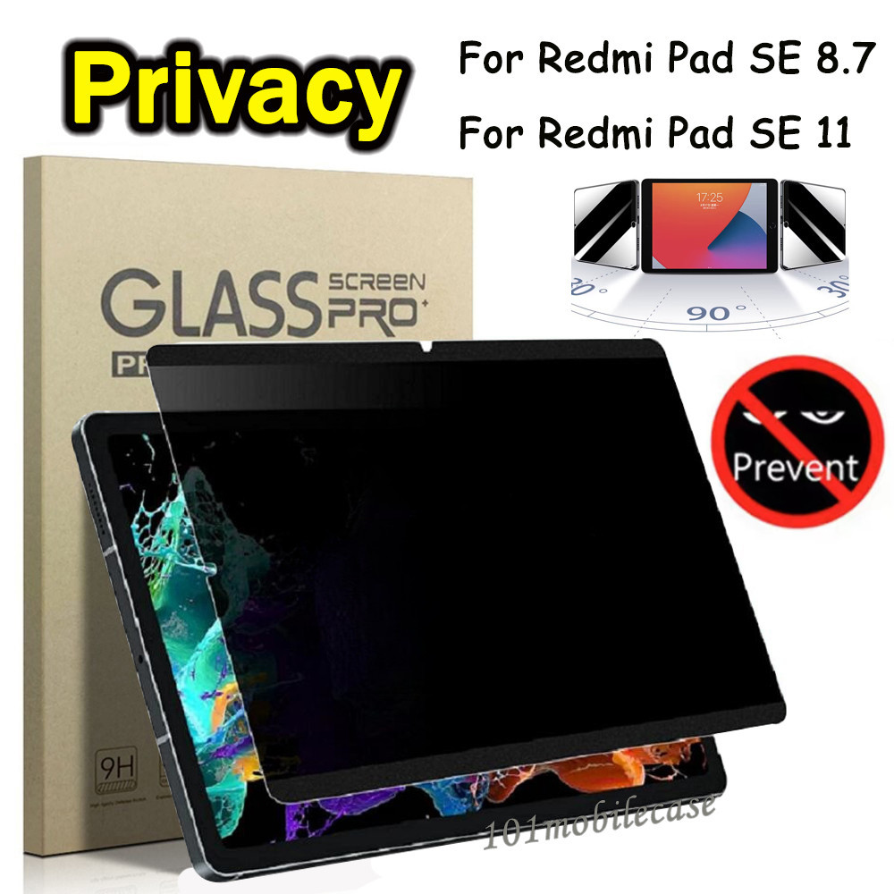 ฟิล์มกระจก นิรภัย เต็มจอ ฟิล์มความเป็นส่วนตัว ฟิล์มกันมอง สำหรับ Redmi Pad SE 8.7  Redmi Pad SE 11 ฟ