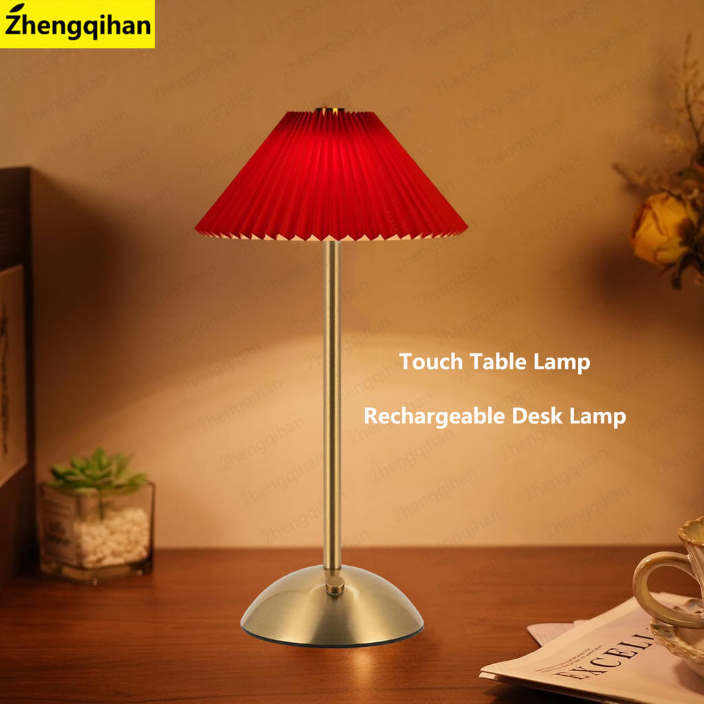 โคมไฟตั้งโต๊ะไร้สายแบบชาร์จแบบพกพาห้องนอนข้างเตียง ยูเอสบี สัมผัสไฟกลางคืนไฟประดับ นํา
