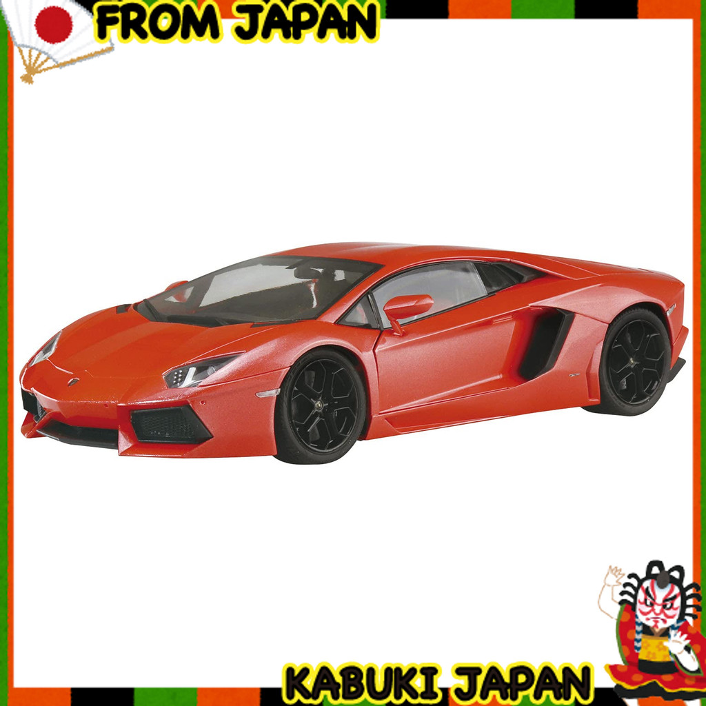 Aoshima Bunka Kyozai-sha 1/24 Pre-Painted Model Series 2011 Lamborghini Aventador Orange Pearl Paint