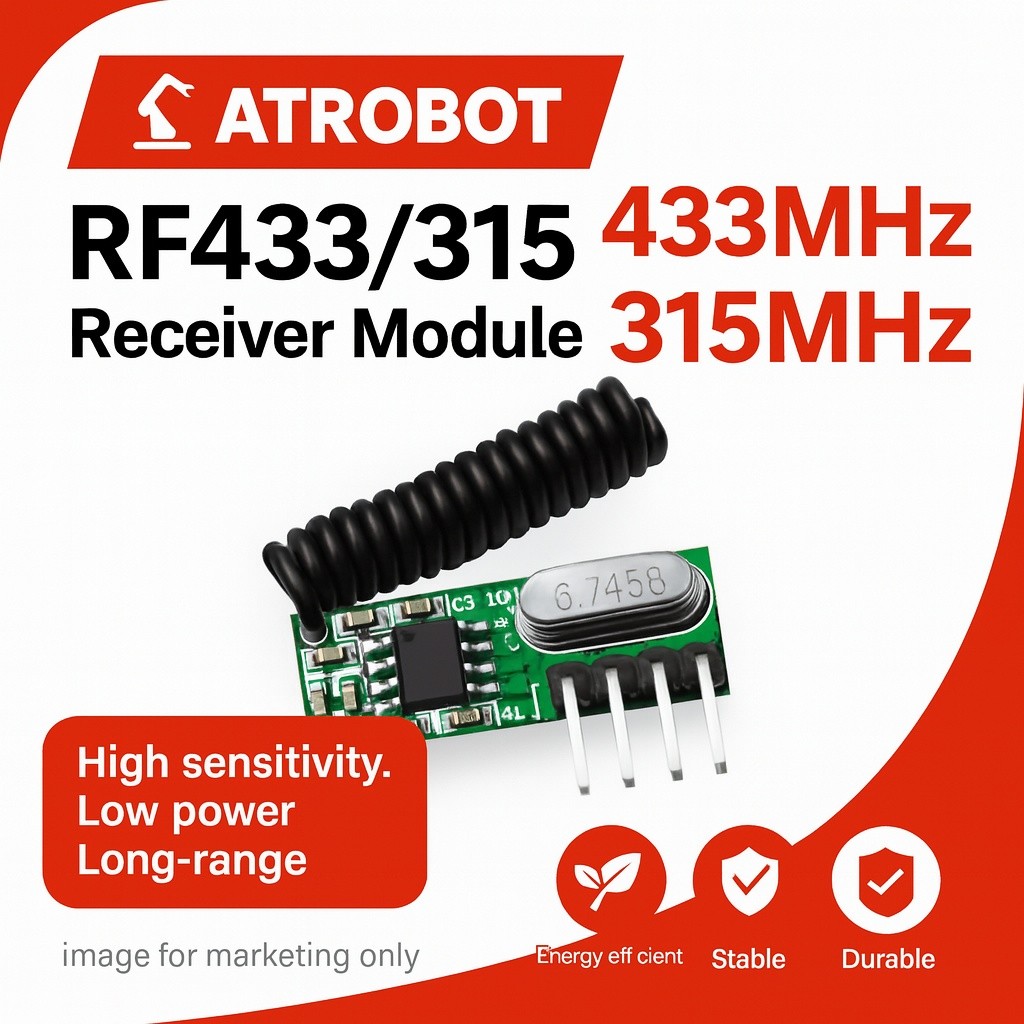 RF433/315 โมดูลรับสัญญาณไร้สาย 3.0-5.5v ASK/OOK 433/315MHz 10kbps GPIO/SPI/UART +เสาอากาศ