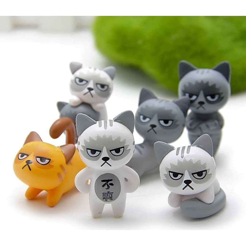แมวหน้าบูด ตุ๊กตาจิ๋ว โมเดลจิ๋ว แต่งสวน ตุ๊กตาแต่งสวนจิ๋ว ตุ๊กตาจัดสวนถาด ราคา ถูกที่สุด ดีลบีเคเค แกลเลอรีภาพที่ 3