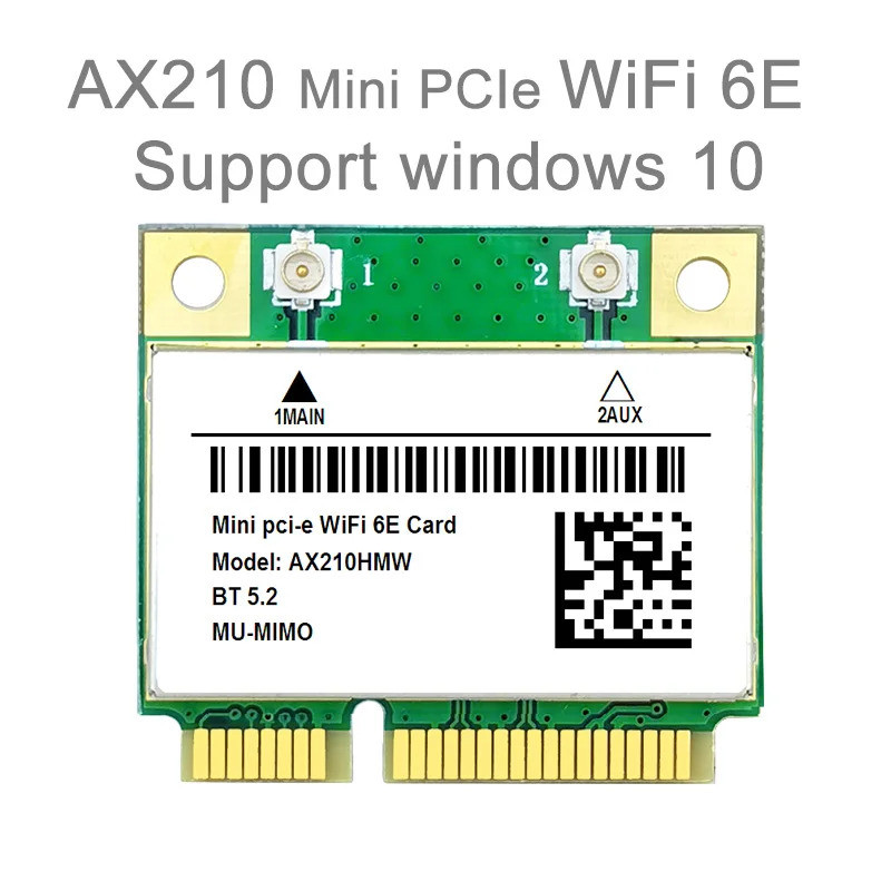 AX210HMW MINI PCIE AX210 อะแดปเตอร์ WIFI 5374Mbps wifi 6E 5G/6G การ์ดเครือข่ายไร้สาย 802.11AX/AC BT 