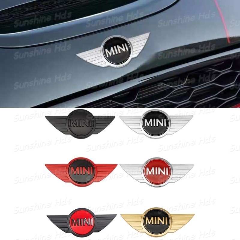 โลหะรถด้านหน้า Hood สติกเกอร์ด้านหลังหางสัญลักษณ์ Decal อุปกรณ์เสริมสําหรับ MINI โลโก้ Cooper S Countryman Clubman JCW R50 R52 R56
