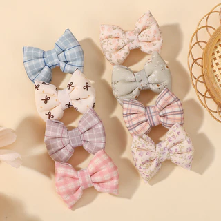 2 ชิ้นดอกไม้พิมพ์ผมโบว์คลิปสําหรับเด็กทารกลูกไม้ด้านข้าง Pastoral ผ้าฝ้าย Hairpin Barrettes Headwear อุปกรณ์เสริมผมของขวัญ