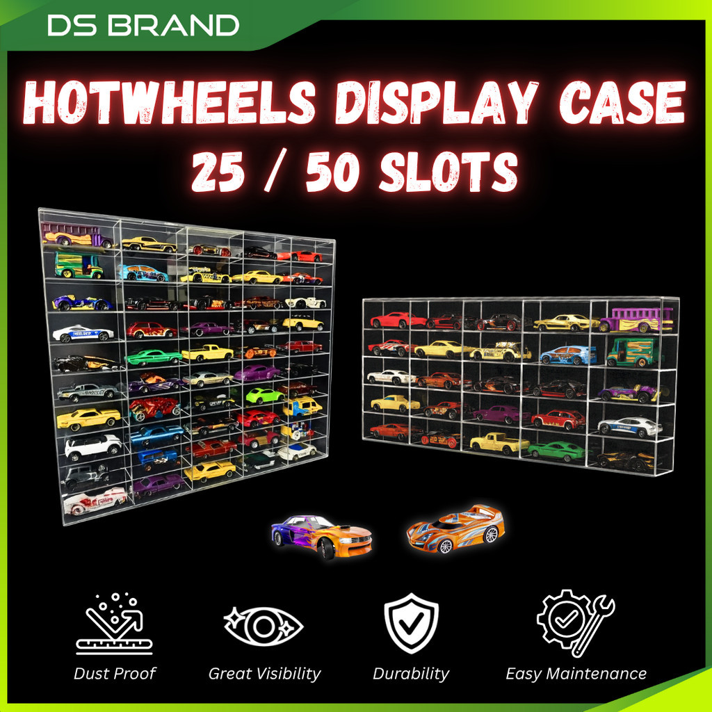 รัก Hot Wheels 25 Slot / Paparan Dinding Tomica / Display Case Premium DS Brand M1