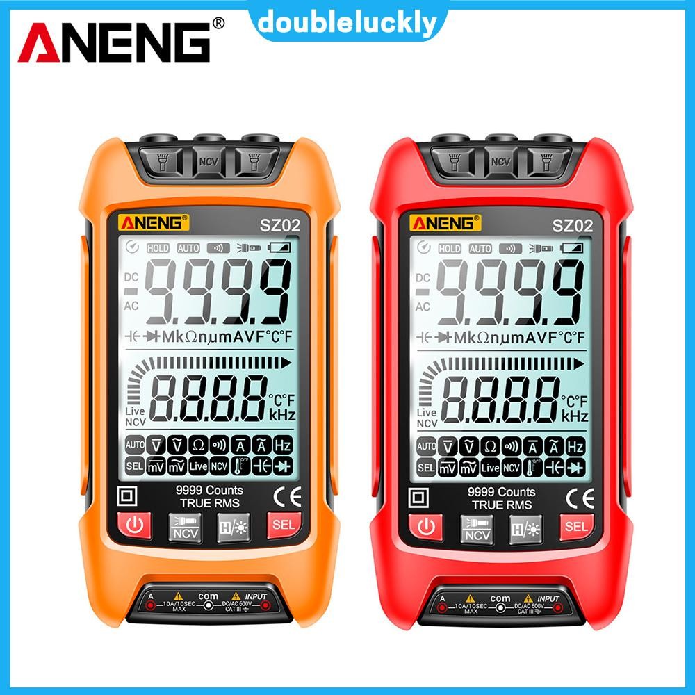 ANENG SZ02 9999 Real RM ความจุอัตโนมัตินับช่วง NCV LED Digital Multimeter