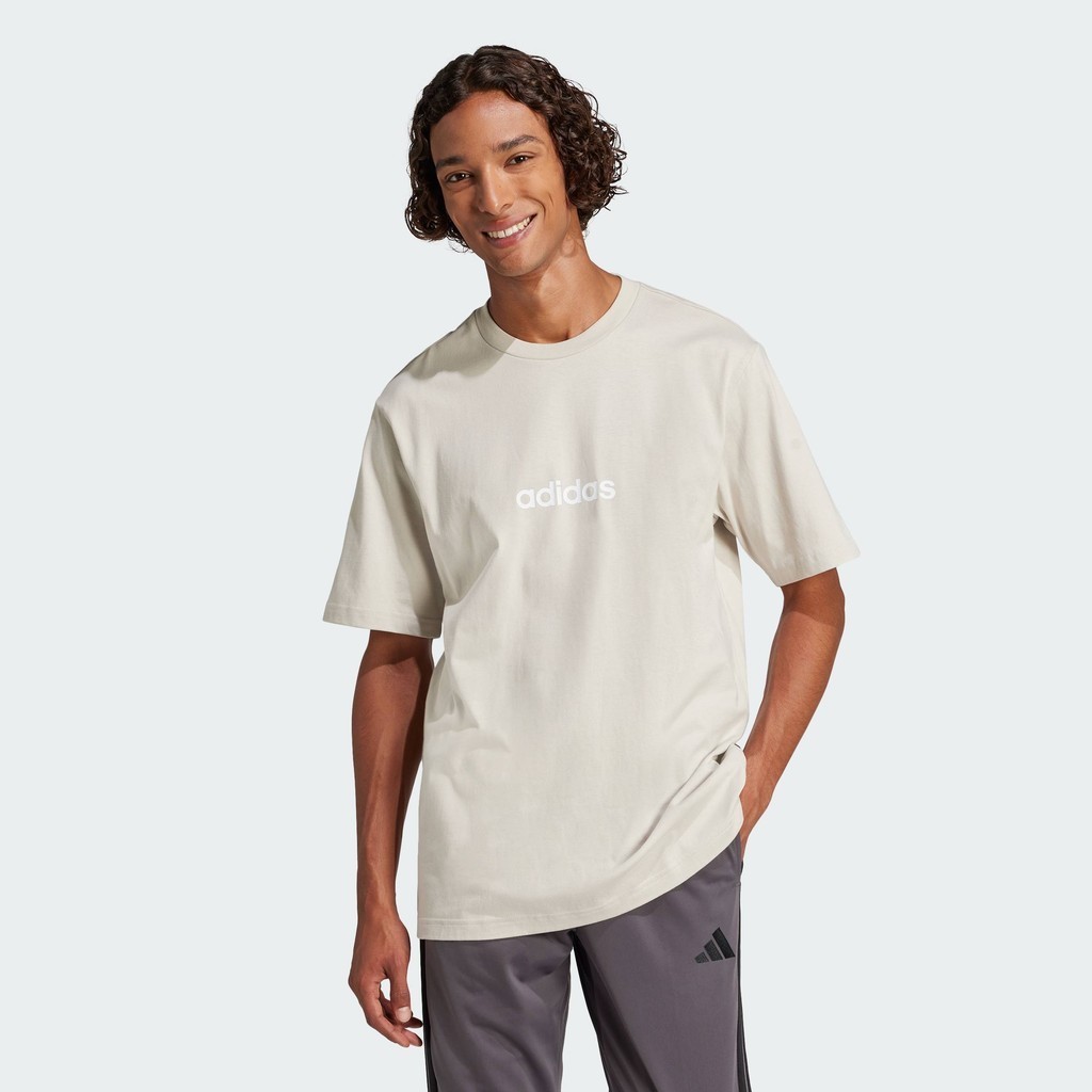 adidas Lifestyle Essentials Linear Single Jersey Tee Men Beige JE9007
