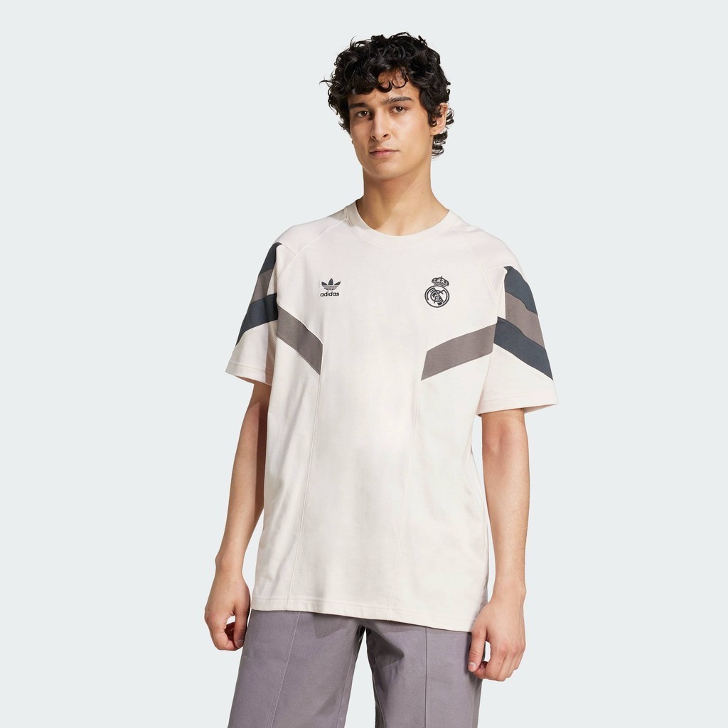 adidas ฟุตบอล เสื้อยืด Real Madrid Originals ผู้ชาย สีชมพู IM7467