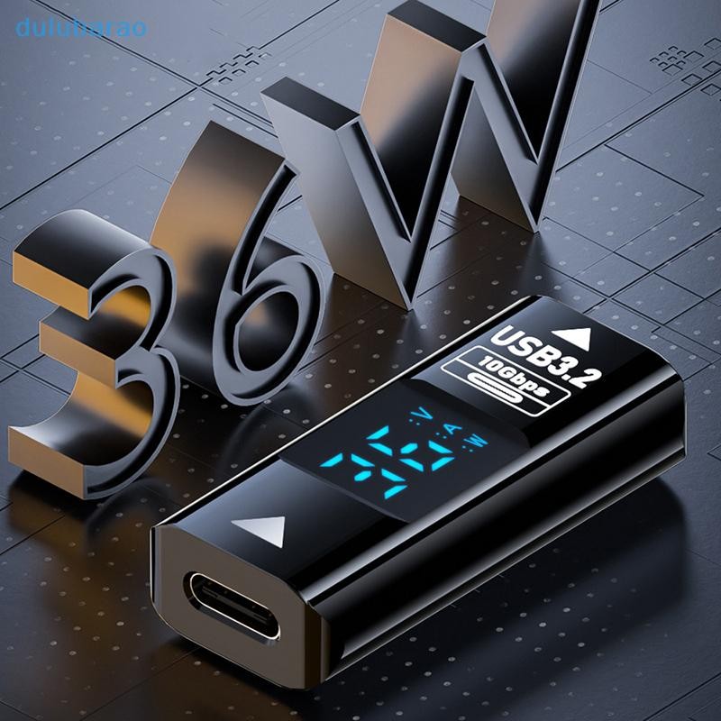[DUL] Type-C หญิง USB อะแดปเตอร์หญิงพร้อมจอแสดงผล LED สําหรับ 15 สําหรับ Samsung Huawei Xiaomi 10Gbp