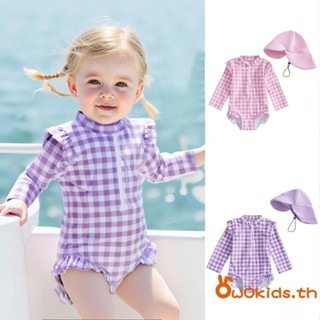 ชุดว่ายน้ำแขนยาว GRAO สไตล์ Rash Guard สำหรับเด็กเล็กหญิง ลา…