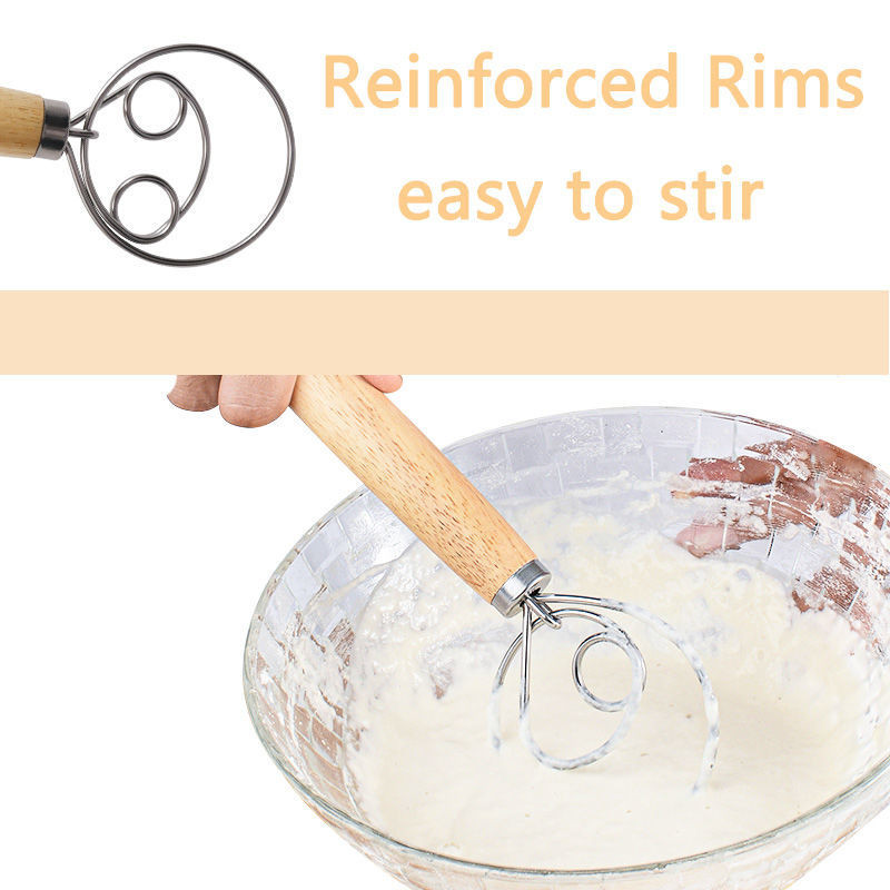 การประมวลผลการสูญเสียครัวยูทิลิตี้แกดเจ็ต 43 ซม.โอ๊คจับผงตีแป้งเครื่องปั่นแป้งกวนก้านขดลวดสแตนเลสbh