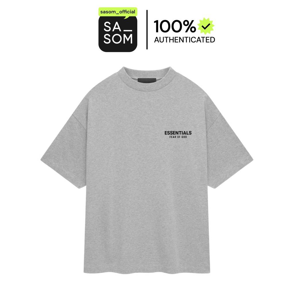 Fear of God Essentials Jersey Crewneck T-Shirt Light Heather Gray (FW24) | ของแท้ ตรวจสอบโดย SASOM