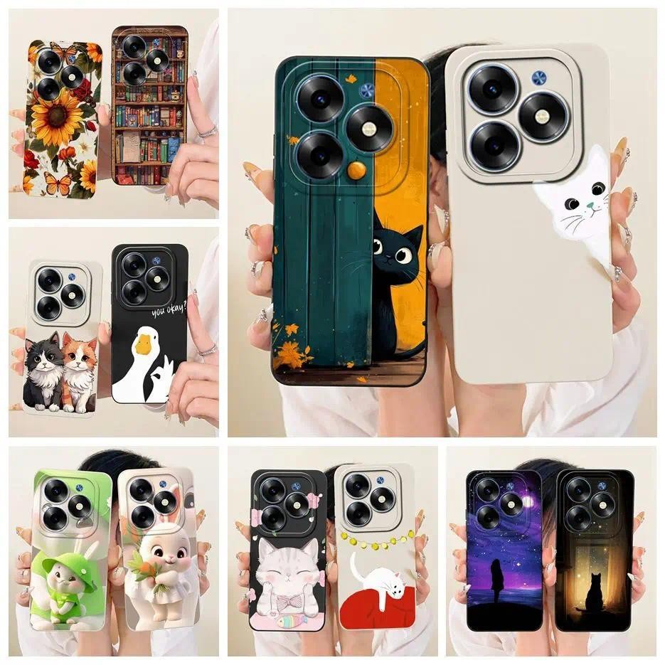 สําหรับ Tecno Spark Go 2024 กรณี BG6 แมวน่ารักใหม่ Candy ทาสีกันกระแทก Soft TPU เคสโทรศัพท์สําหรับ T