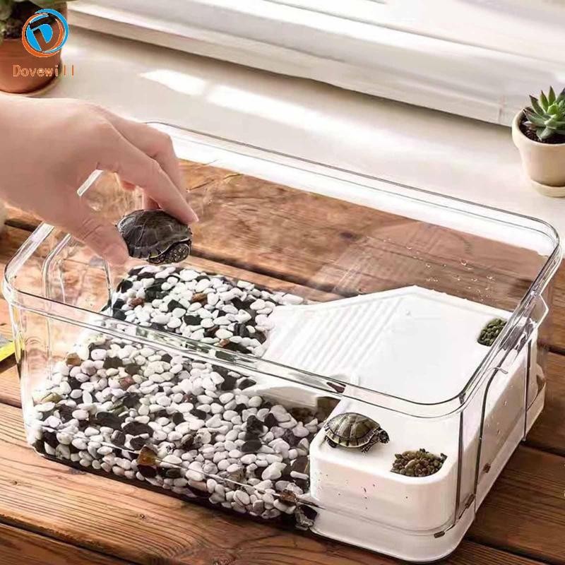 [Freneci2] Turtle Tank Aquarium Turtle Habitat Basking Ramp Desktop Versatile Breeding Amphibians Fe