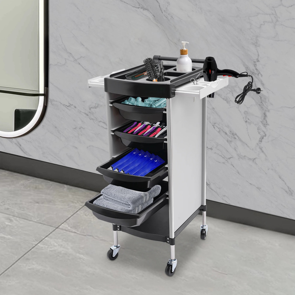 Salon Trolley 6 - tier Salon Trolley Shelf Wheels Storing Items Spas Barbershops ร้านเสริมสวย