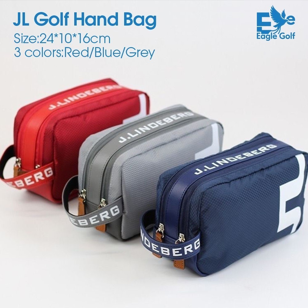 For JL Golf Handbag Red/Blue/Grey Double layer Handbag Waterproof Large Space Portable Bag 26*10*16c