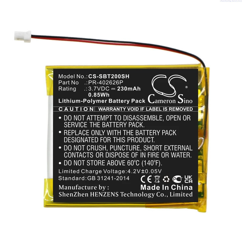 CS 3.7V 230mAh แบตเตอรี่สมาร์ทวอทช์ PR-402626พี,ราคา-352828 สําหรับ Suunto Spartan Trainer ข้อมือ He