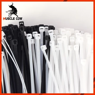 (แพค100เส้น)4นิ้ว-16นิ้ว เคเบิ้ลไทร์ Cable Tie หนวดกุ้ง ไนล่อนPA66 เกรด A+ สีขาว/ดำ สายรัดพลาสติก