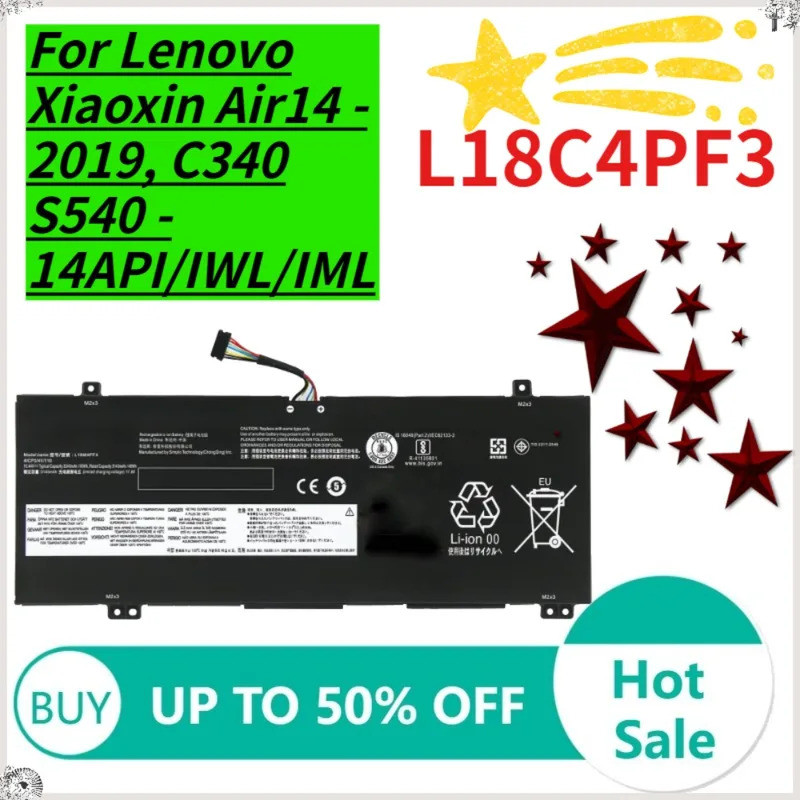 แบตเตอรี่แล็ปท็อปสําหรับ Lenovo Flex-14API IdeaPad C340-14IWL S540-14IML Xiaoxin air14 2019 L18M4PF3