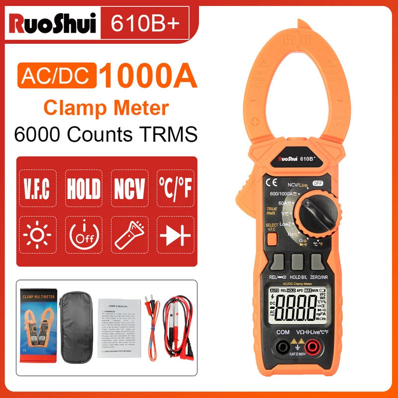 VICTOR Digital Clamp Multimeter Tester 1000A AC/DC แรงดันไฟฟ้าปัจจุบัน Amp Clamp Meter 6000 นับอัตโน