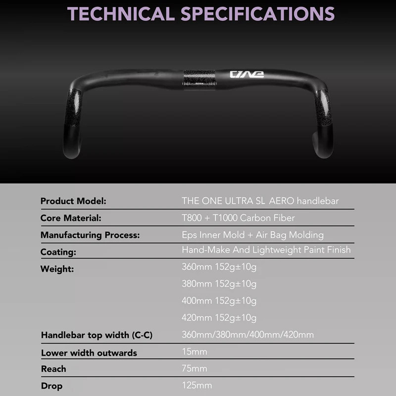 Professional THE ONE ULTRA SL คาร์บอนแฮนด์ถนน, 152g±10g T1000 Ultra-Lightweight Full ภายใน Roouting 