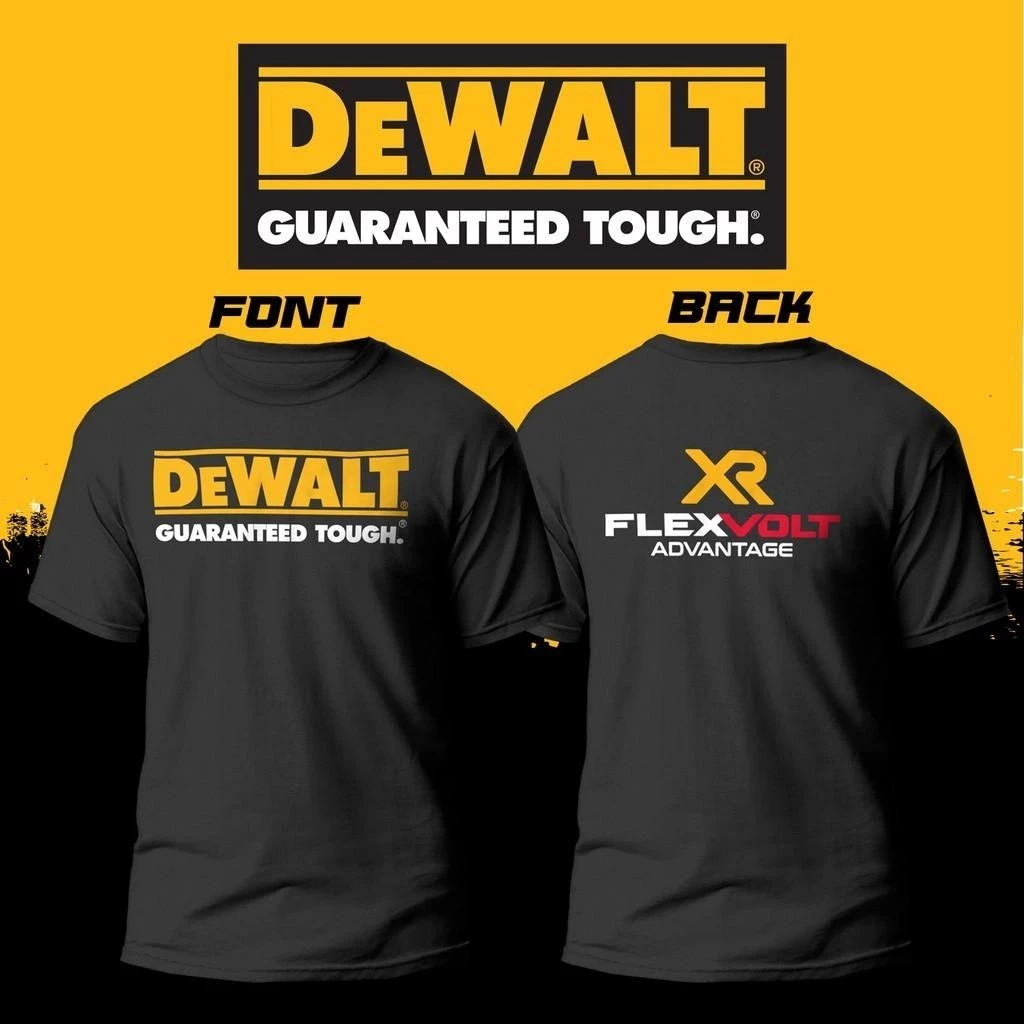 พร้อมส่ง เสื้อยืดผู้ชาย สีดำ DeWalt XR แฟชั่นใส่สบาย ไซส์ S-5XL ผ้าฝ้ายแท้100% ระบายอากาศได้ดี