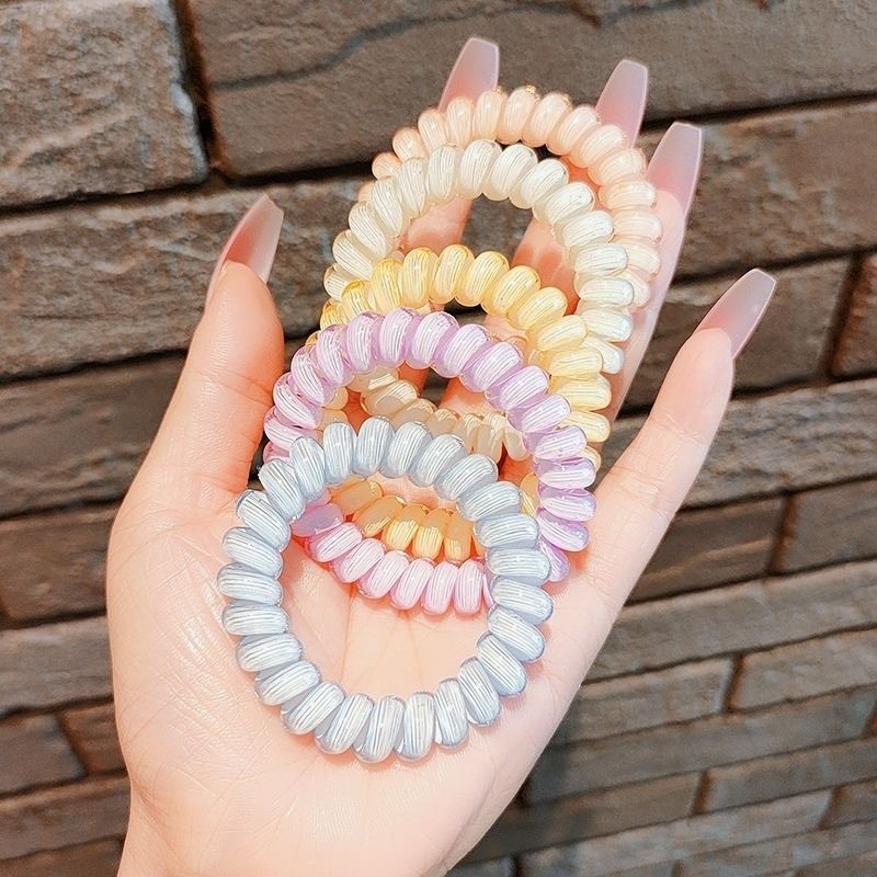 ยางเกลียวมัดผมลายกลิตเตอร์ ยางถนอมเส้นผม มีให้เลือก 5 สี