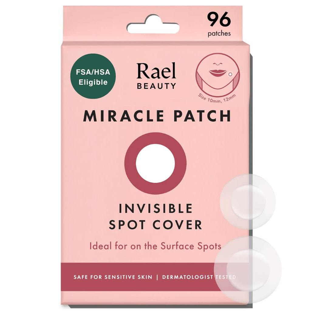 Rael Pimple Patches, Miracle Invisible Spot Cover - Hydrocolloid Acne Pimple Patch, Absorbs Zits & B