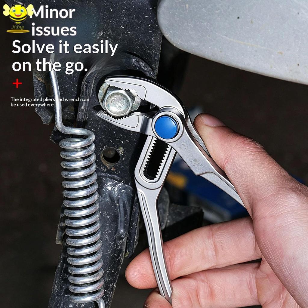 [Jiang] 4 นิ้ว Mini Groove Joint คีมพร้อม Push Lo V Jaw ปรับได้อย่างรวดเร็วสําหรับพื้นที่แน่น Multi Surface Grip TH