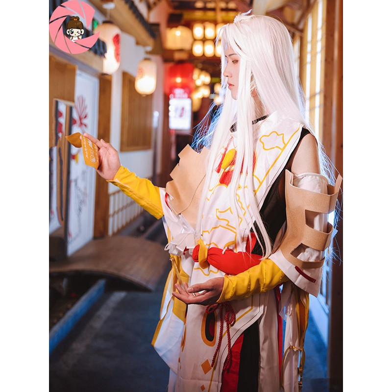 Onmyoji SSR สไตล์ศาลเจ้า COS เสื้อผ้าวิกผมชุดเต็มชายอะนิเมะคอสเพลย์เครื่องแต่งกายสไตล์ญี่ปุ่น