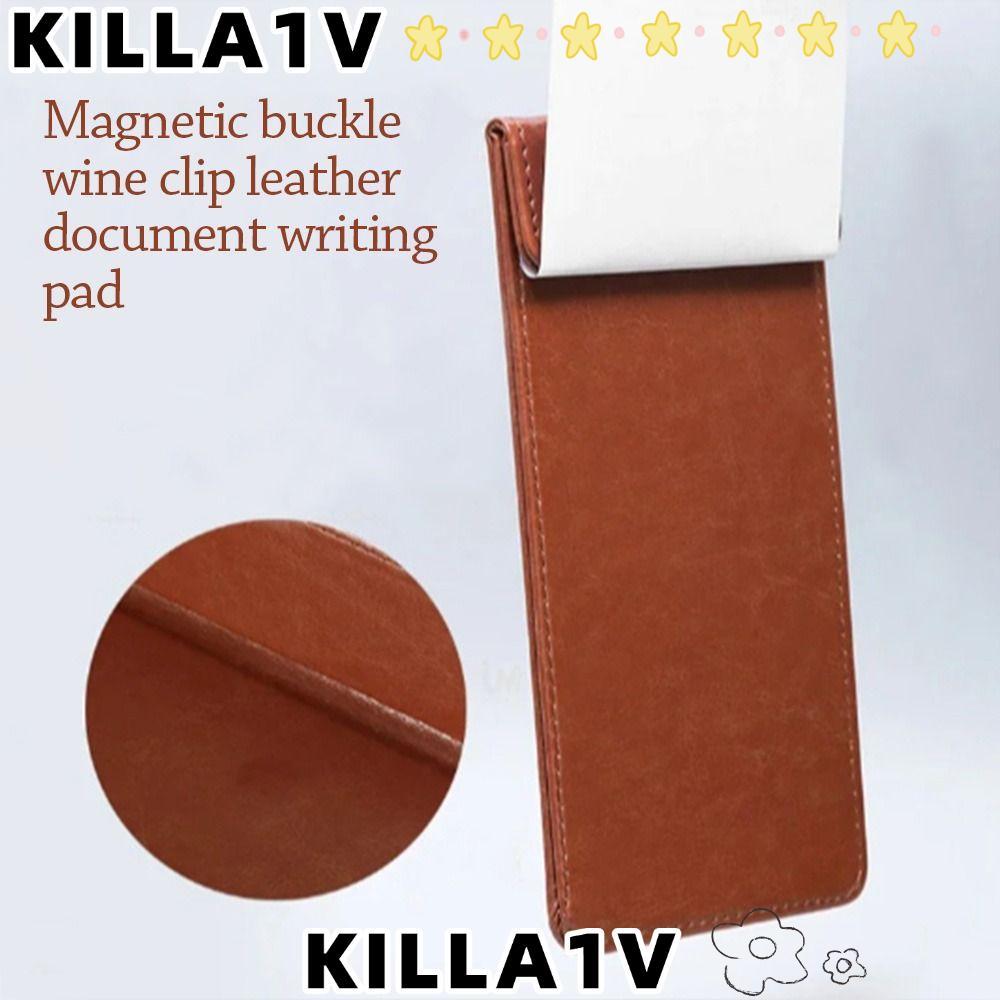 KILLA1V โฟลเดอร์ใบเสร็จเงินสด, หนัง PU Magnetic Snap Bill Book, แฟชั่น Bill Organizer กันน้ําเงินสด 