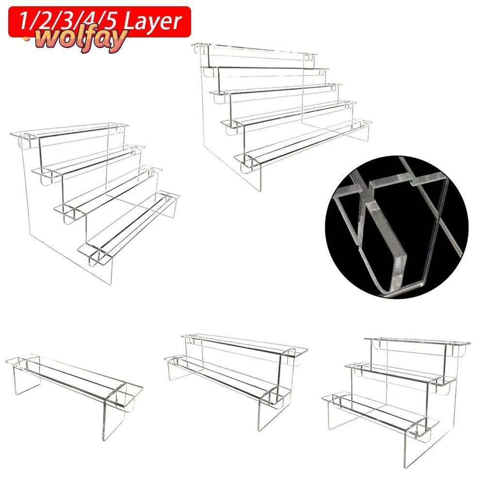 YOLANDA 1 ชุดชั้นเก็บของ, Home Organizer ขาตั้งโชว์บันไดอะคริลิค, จอคอมพิวเตอร์แบบปรับได้ ที่วางโมเดลโปร่งใส