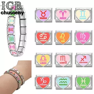 ICB Love Series Constellation Elements Italian Charm Modular Bracelet Titanium Steel Stamping Couple DIY Bracelet Accessories
