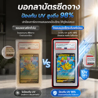 เคสแม่เหล็กอลูมิเนียม กรอบโชว์การ์ด 35PT กระจกเทมเปอร์ใส กันรังสี UV กันกระแทก สำหรับ PSA CGC BGS