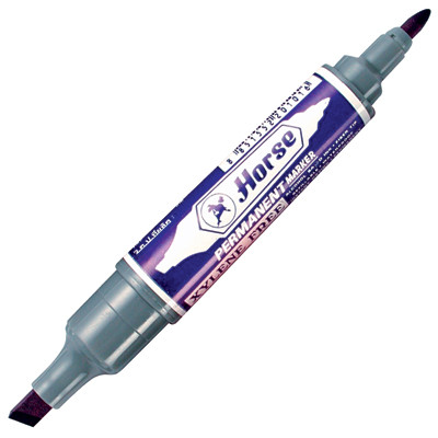 HORSE ปากกามาร์คเกอร์ รุ่น 2 หัว สีน้ำเงิน