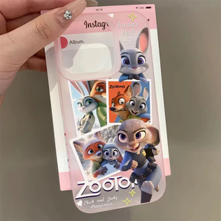 เคสโทรศัพท์สุนัขจิ้งจอกคู่การ์ตูนน่ารักสำหรับ iPhone 11, 17, 16, 13, 14, 12, 15 Pro Max 7Plus 14, 16, 15 Plus