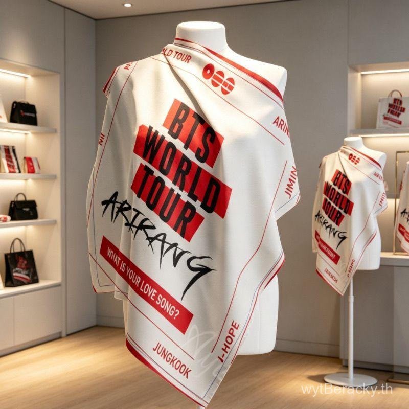 BTS Joint ARIRANG Concert Support Square Scarf Silk Scarf Tube Top Belt Bag Decorative Ribbon