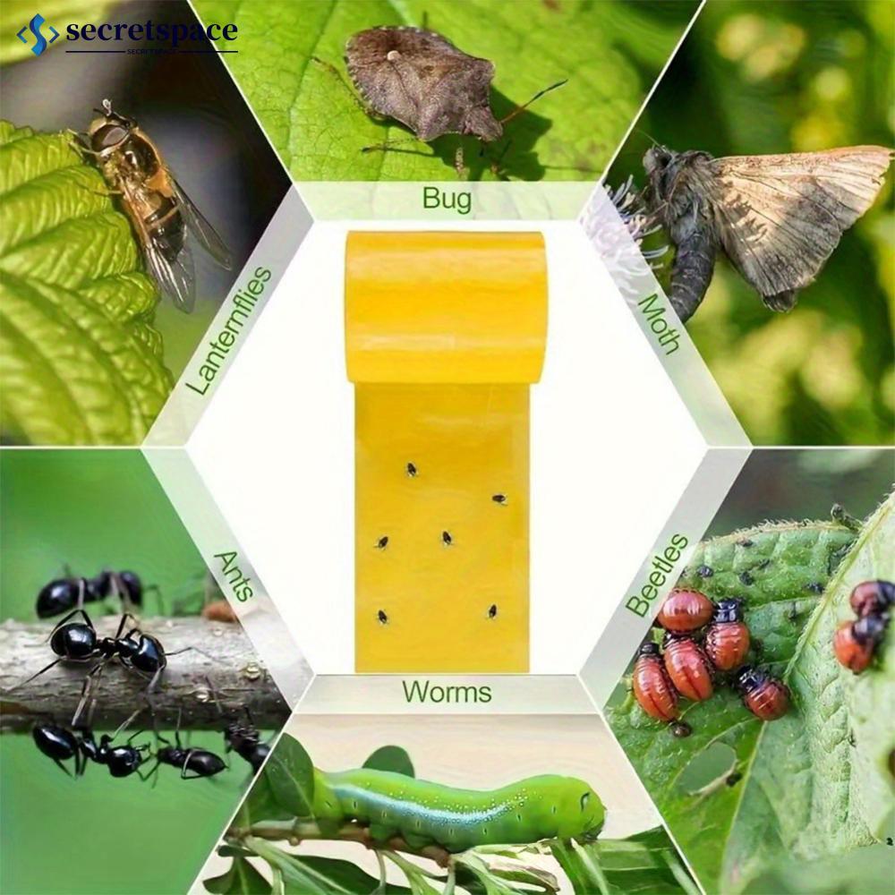 SECRETSPACE 5M สีเหลืองสองด้าน Self กาวแมลง Barrier เทปสวน Orchard Ant Moth กลางแจ้ง C9U5
