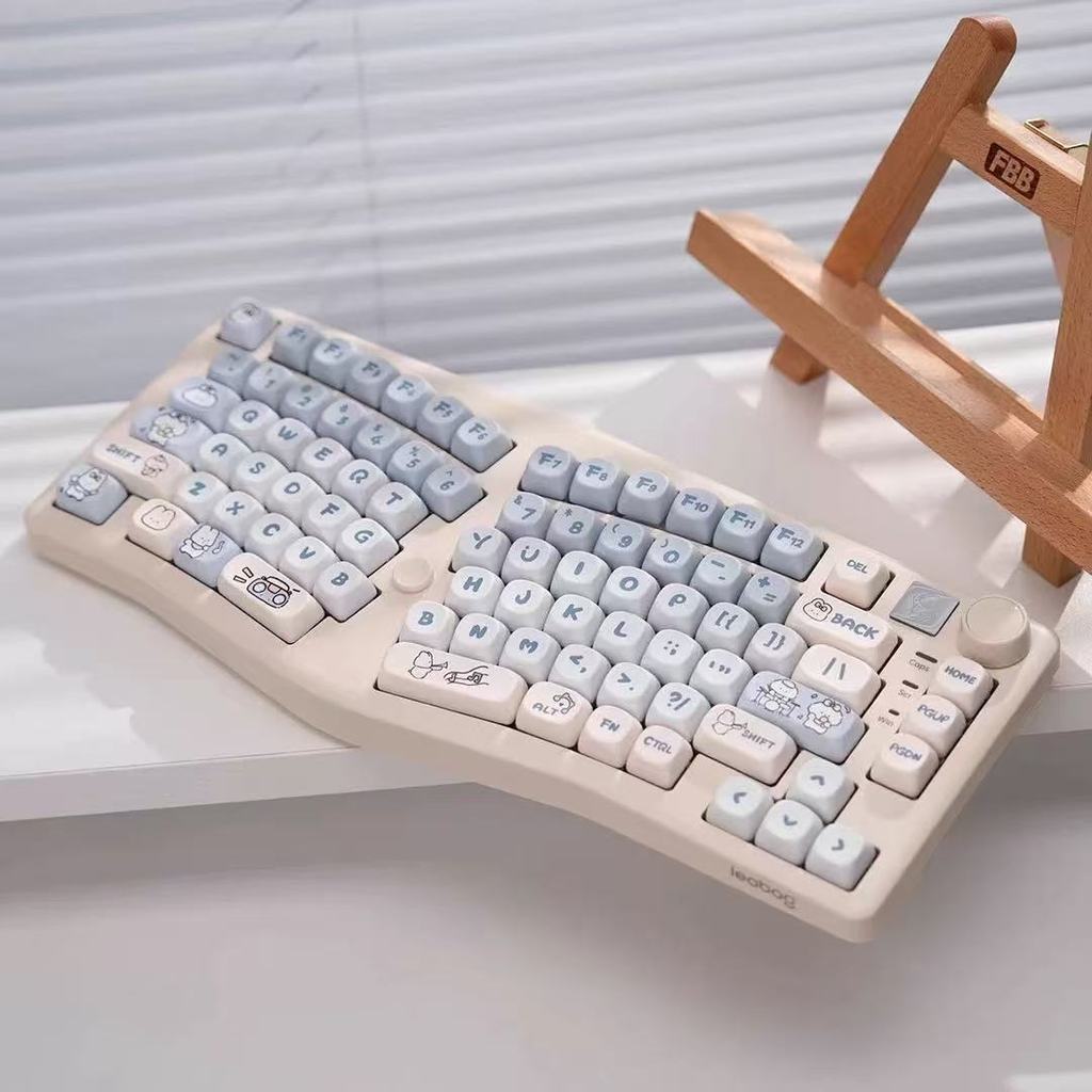 SLEOBOG ที่กําหนดเอง alice Ergonomic Mechanical Keyboard A75 สามโหมดแยกพื้นที่รหัสตัวอักษร Office