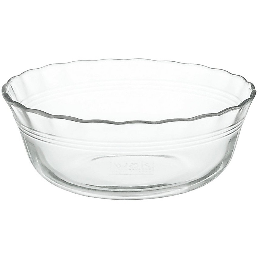 iwaki KBT465N ชามขอบหยัก(มีส่งฟรื)แก้วโบโรซิลิเกท 430ml(14 x 5.1 cm)แบรนด์ญี่ปุ่น แก้วใสมาก เบาและคราบไม่เก