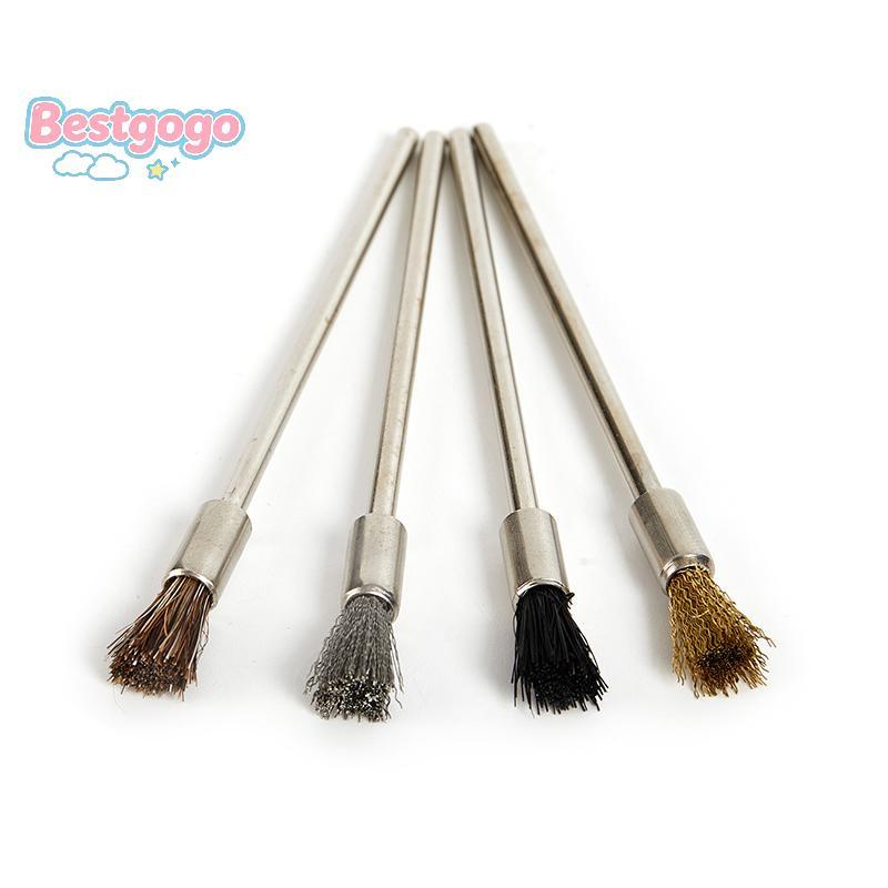 [Bestgogo-t] แปรงลวดปากกา 100 มม. Long Shank แปรงทําความสะอาดเครื่องมือโรตารี่สนิมกําจัดสี