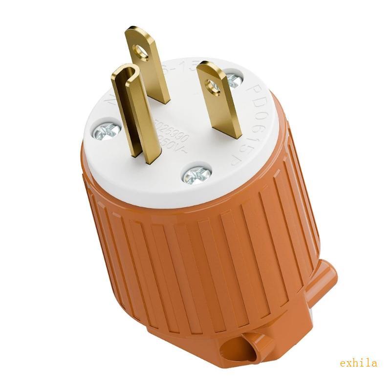 Exhila Current 250V 15A NEMA 6 15P ปลั๊กไฟฟ้าสีส้มสีขาวสําหรับเครื่องจักรอุตสาหกรรมและเครื่องมือไฟฟ้