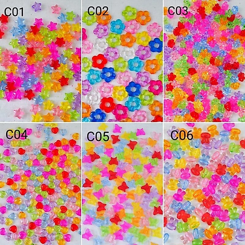 ลูกปัดแบบใสคละสี 15g / 30g (รอบส่งทุกวัน)