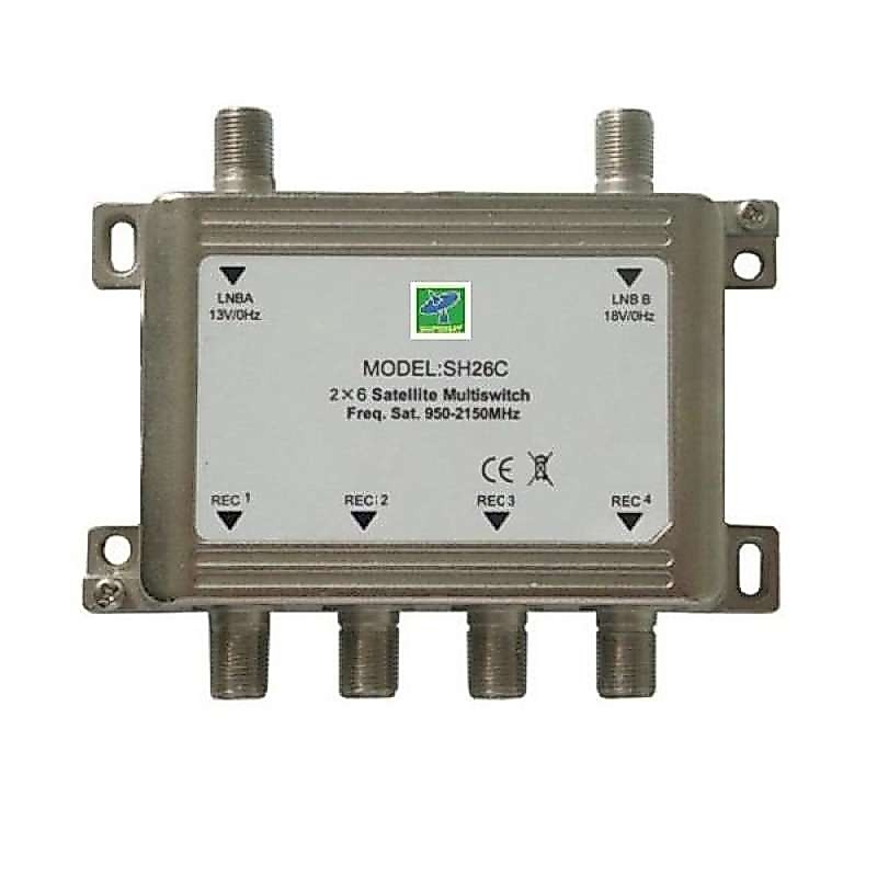Mastersat Multi Switch 2x4 Full HD สำหรับดูเครื่องรับดาวเทียม C หรือ Ku band  4 จุด