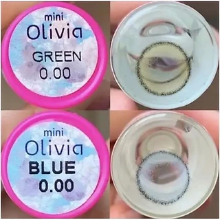 คอนแทคเลนส์ รุ่น Mini Olivia สีเขียว/สีฟ้า Green/Blue มีค่าสายตา (0.00)-(-10.00)