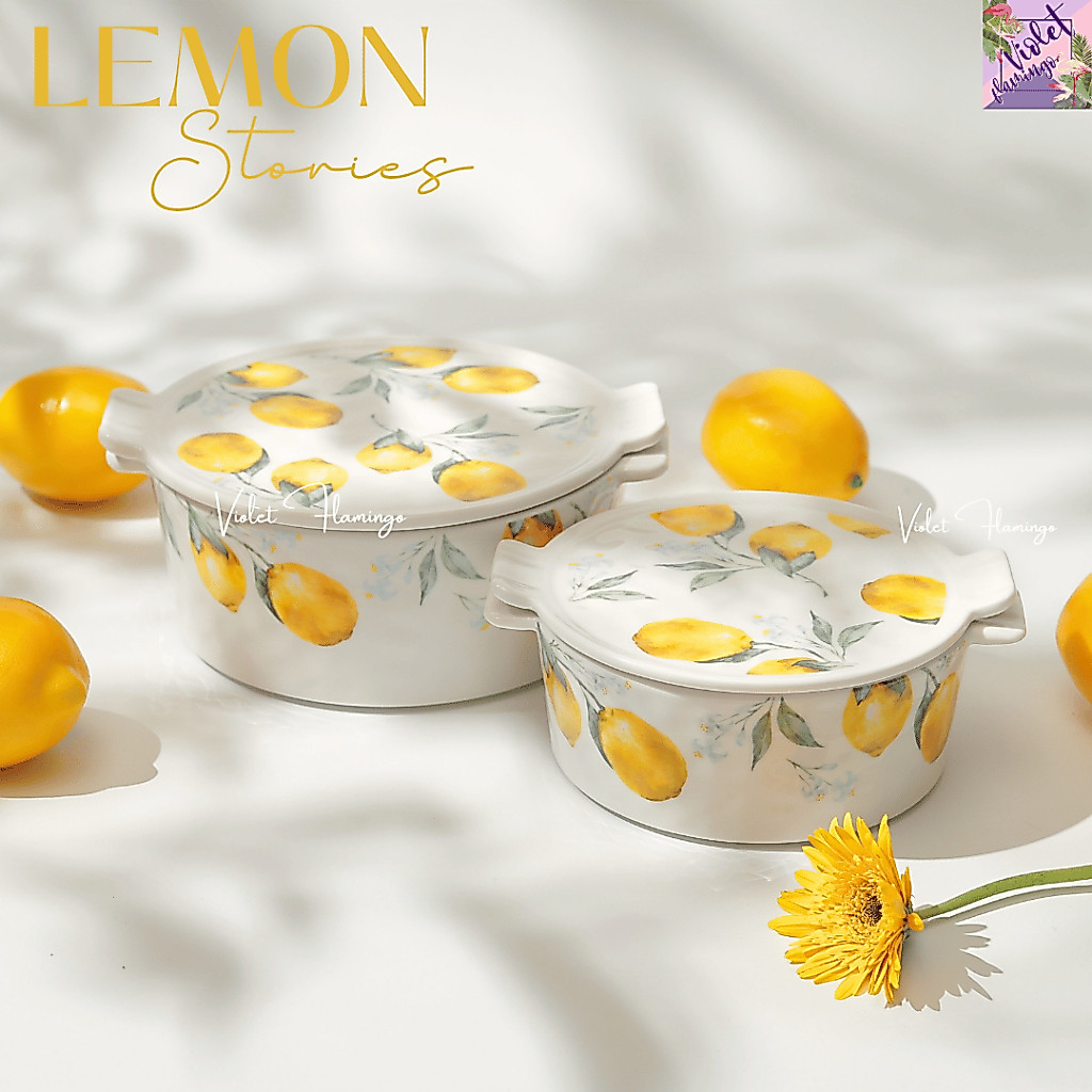 Violet_Flamingo ถ้วยซุป/ ชามใส่ซุป โถข้าวมีฝาปิดลายเลมอน Lemon Soup Tureen รุ่น Vivi วัสดุเป็นเซรามิค
