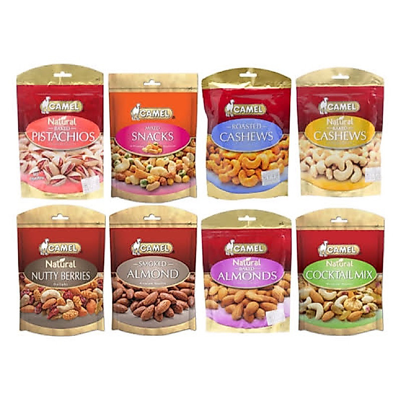 F/W Camel natural baked 150g. almon smoked/cocktails mix/fruit & nutty/nutty berry อัลมอนรมควัน ถั่วคอคเทล